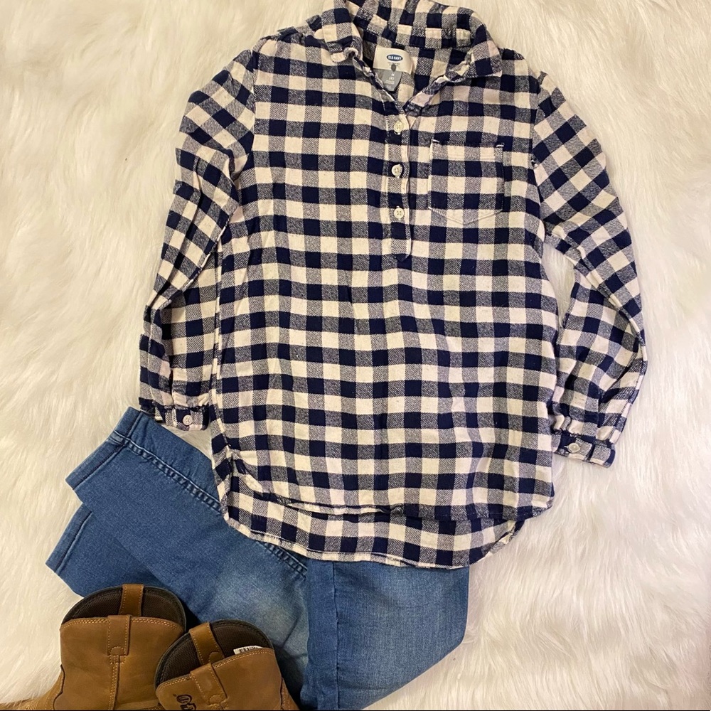 Old Navy - Girls Plaid blouse - Size 8